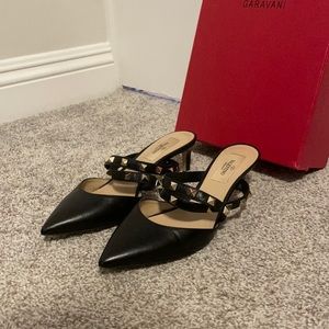 Valentino Stud Kitten Mules
